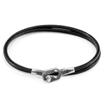 Raven Black Tenby Silver & Leather Bracelet.