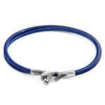 Azure Blue Tenby Silver & Leather Bracelet.