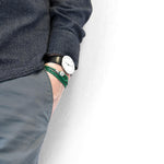 Fern Green Dundee Silver & Leather Bracelet.