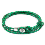 Fern Green Dundee Silver & Leather Bracelet.