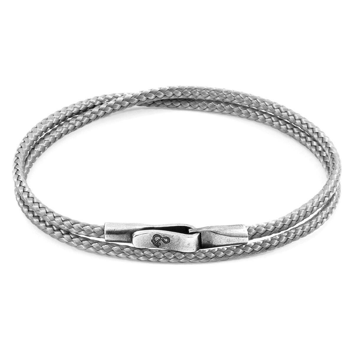 Classic Grey Liverpool Silver and Rope Bracelet.