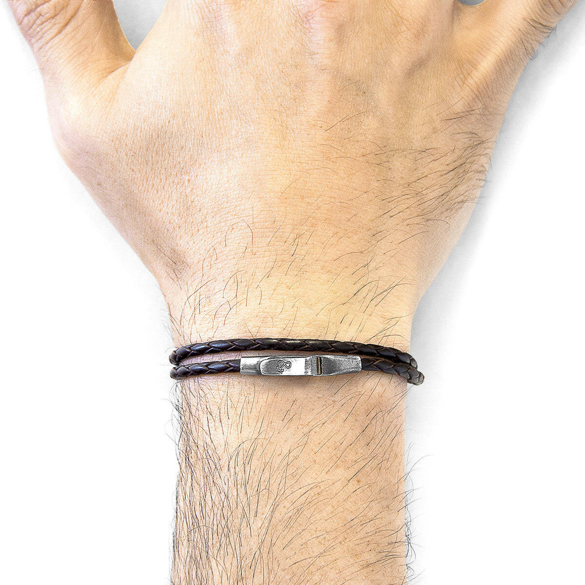 Dark Brown Liverpool Silver & Leather Bracelet.