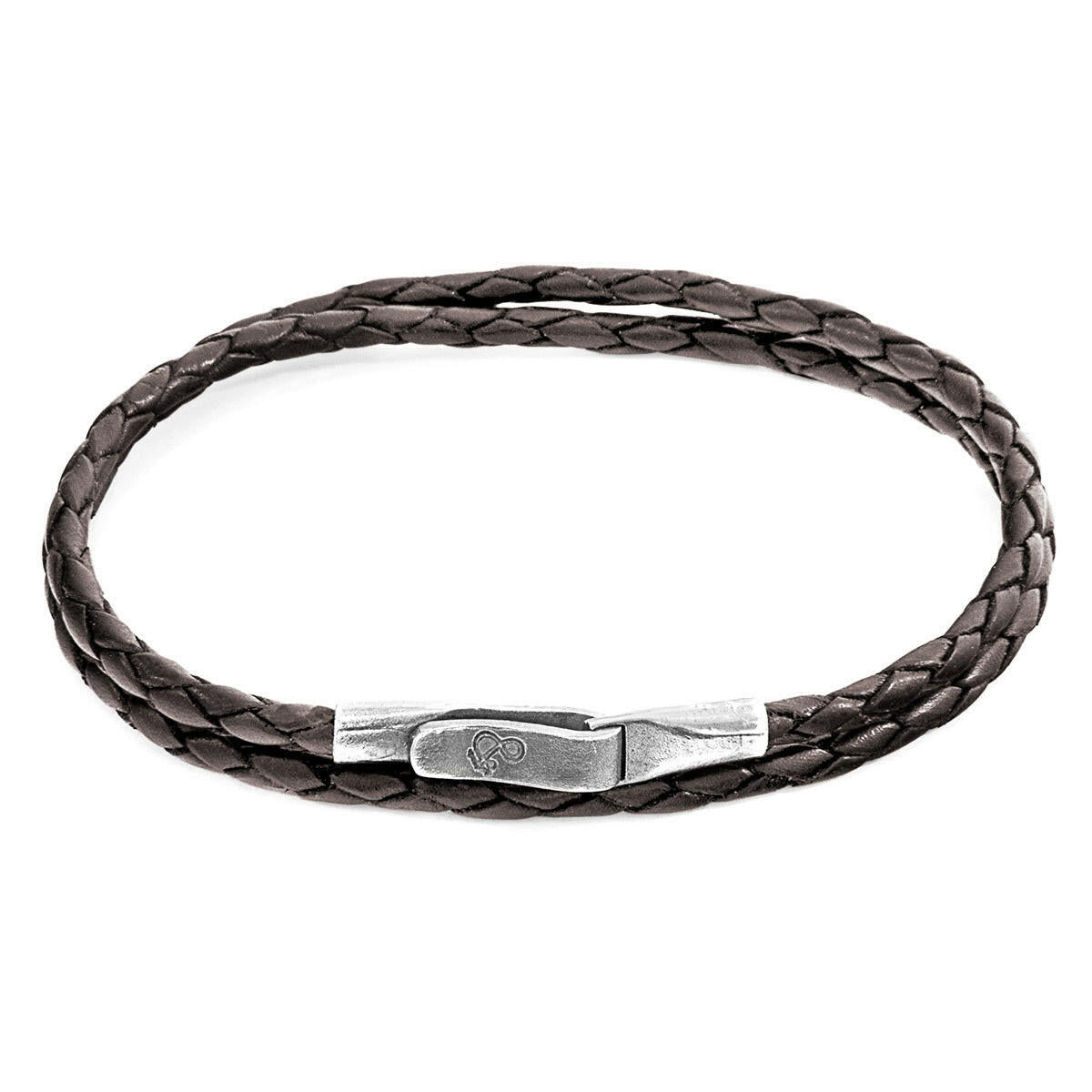 Dark Brown Liverpool Silver & Leather Bracelet.