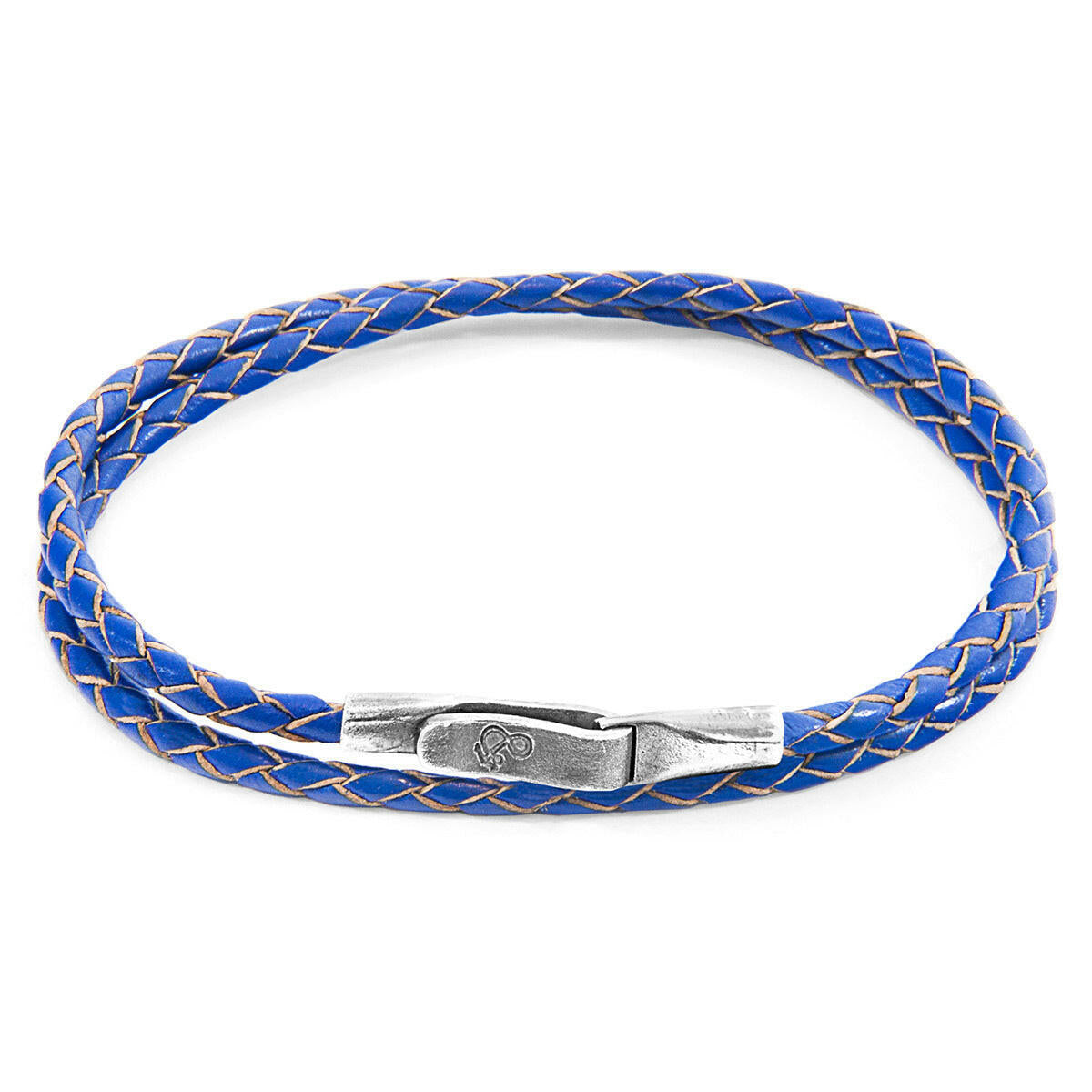 Royal Blue Liverpool Silver & Leather Bracelet.