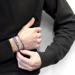 Royal Blue Liverpool Silver & Leather Bracelet.