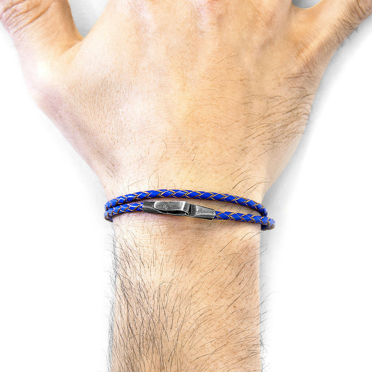 Royal Blue Liverpool Silver & Leather Bracelet.