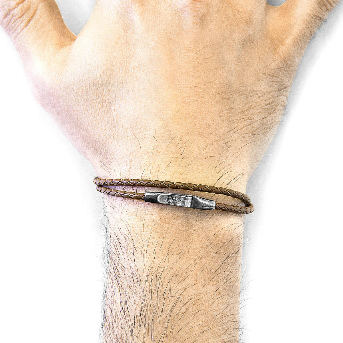 Light Brown Liverpool Silver & Leather Bracelet.