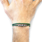 Fern Green Liverpool Silver & Leather Bracelet.