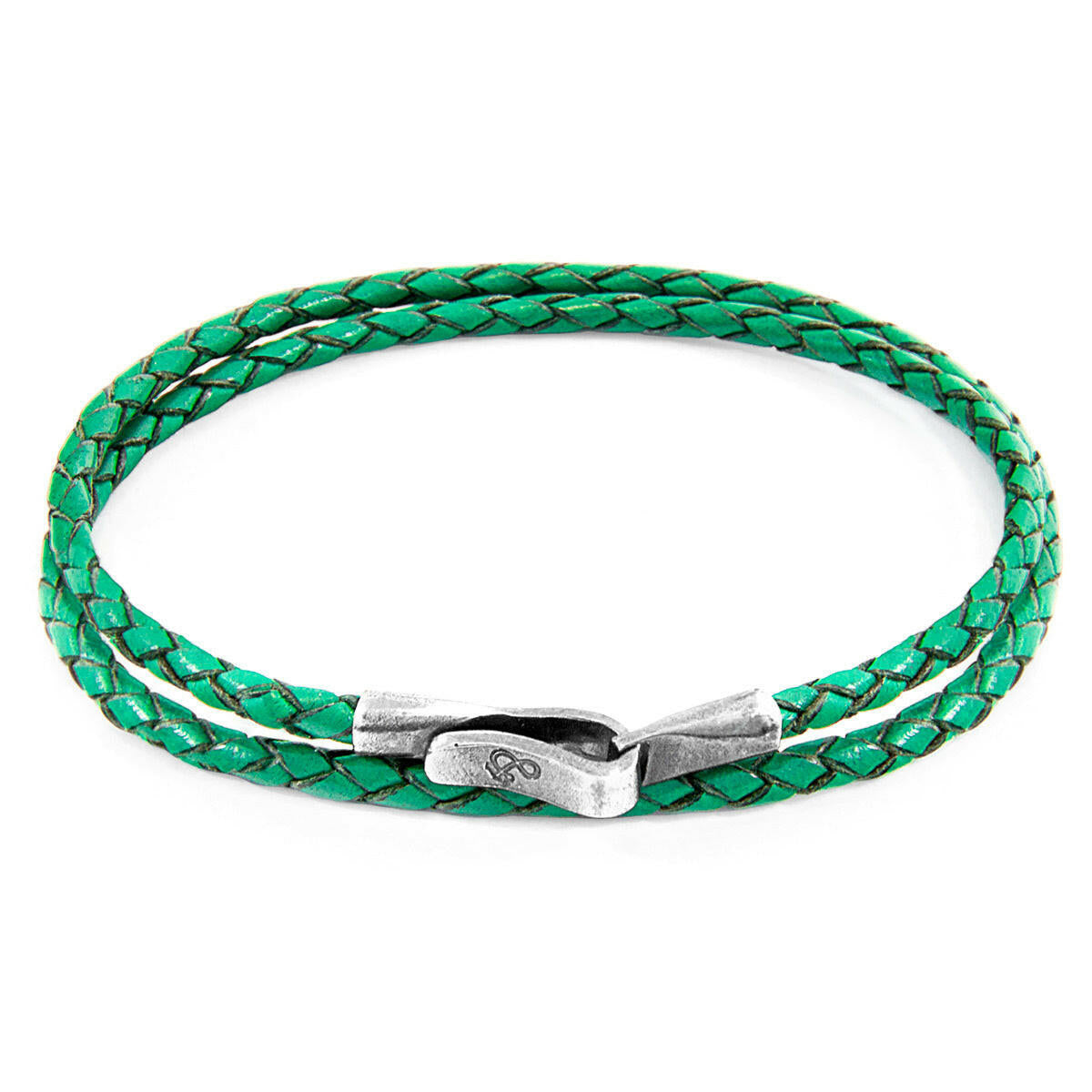 Fern Green Liverpool Silver & Leather Bracelet.