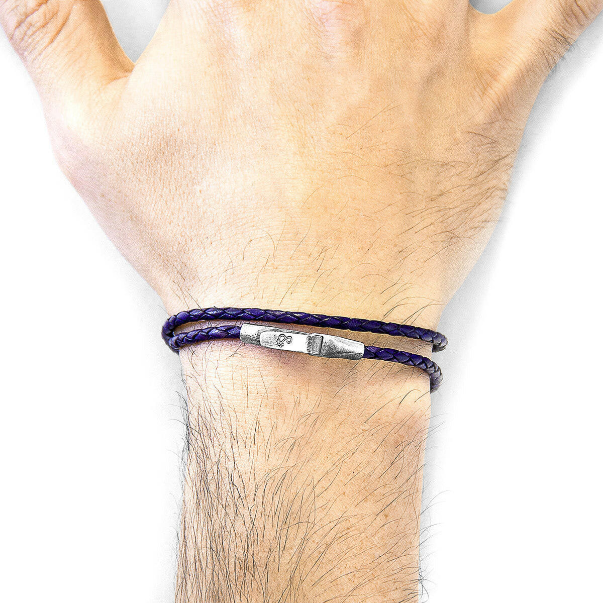 Grape Purple Liverpool Silver & Leather Bracelet.