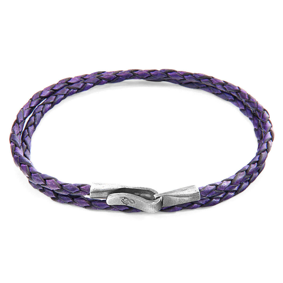 Grape Purple Liverpool Silver & Leather Bracelet.