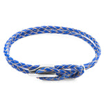 Royal Blue Padstow Silver & Leather Bracelet.