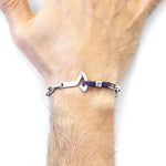 Grape Purple Frigate Silver & Leather Bracelet.