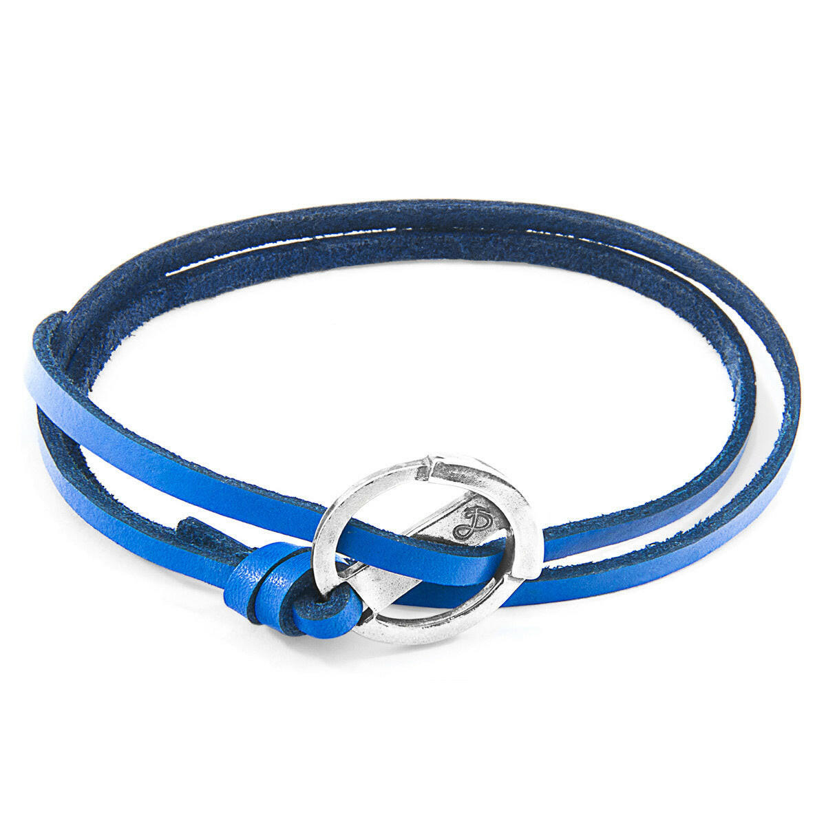 Royal Blue Ketch Silver & Leather Bracelet.