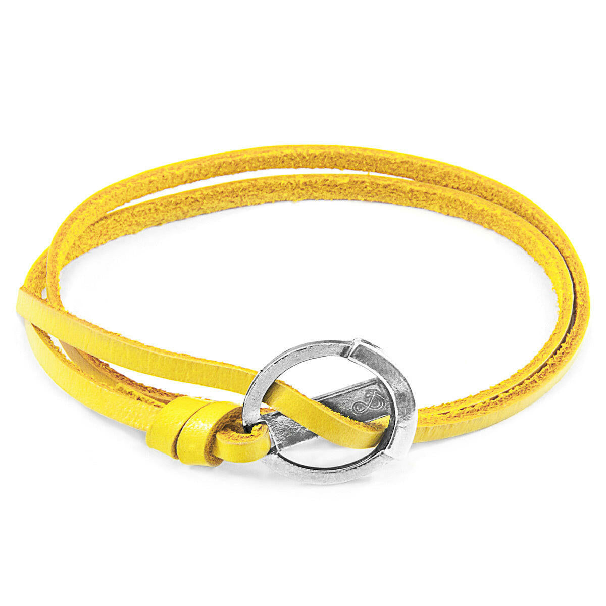 Mustard Yellow Ketch Silver & Leather Bracelet.