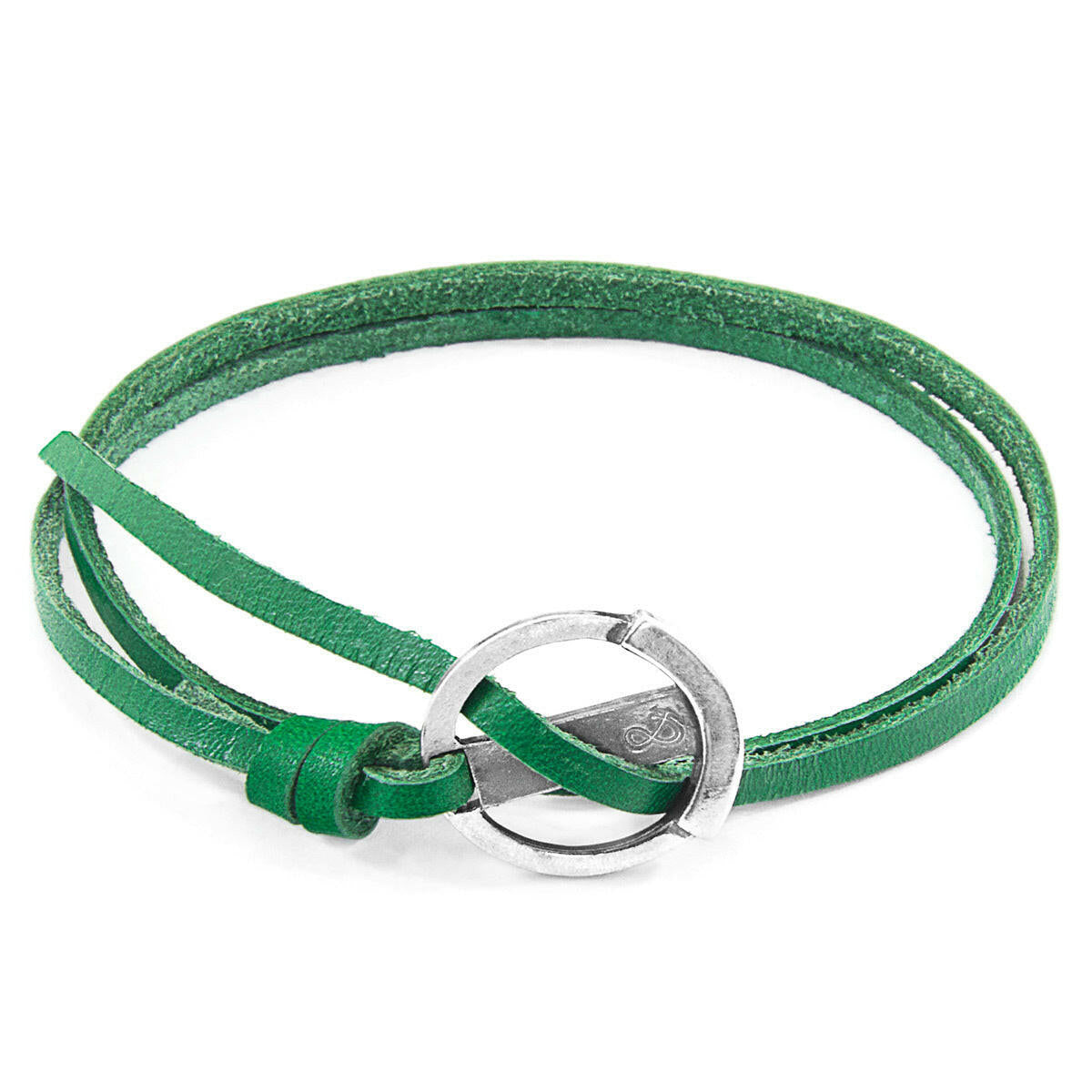 Fern Green Ketch Silver & Leather Bracelet.