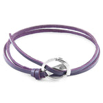 Grape Purple Ketch Silver & Leather Bracelet.