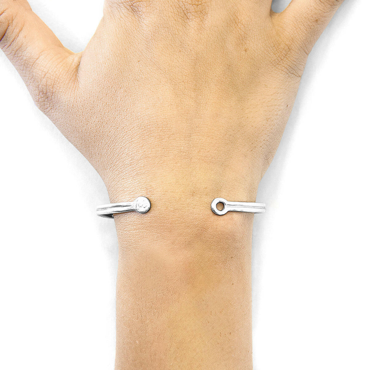 Bartlett Inline Midi Geometric Silver Bangle.