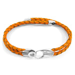 Fire Orange Conway Silver & Leather Bracelet.