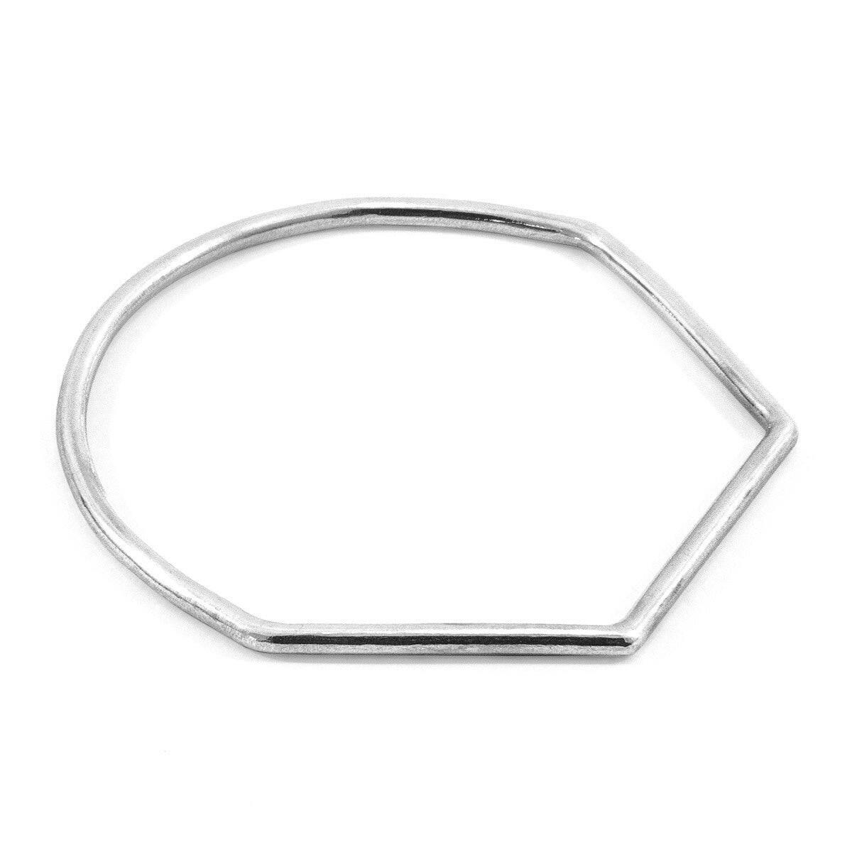 Rowe Half Circle Geometric Silver Bangle.