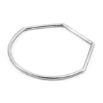 Rowe Half Circle Geometric Silver Bangle.