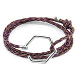 Deep Purple Storey Silver & Leather Bracelet.