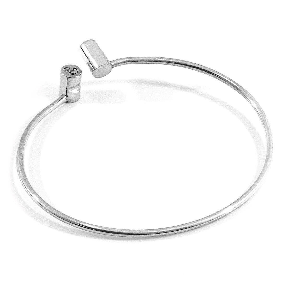 Wynne Capsule Midi Geometric Silver Bangle.