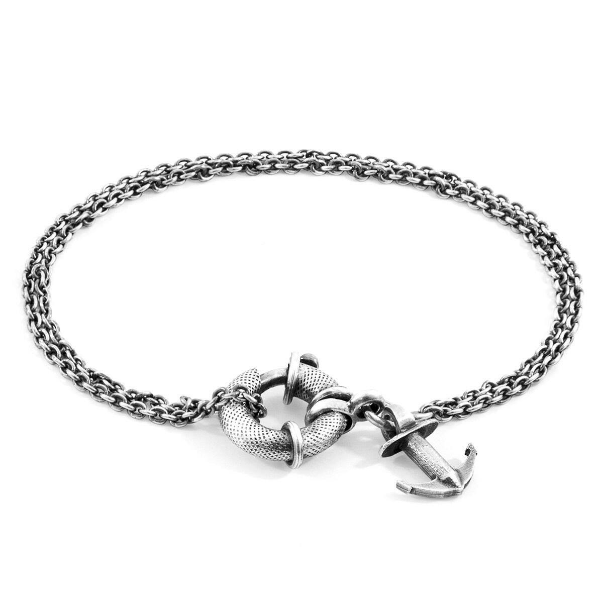 Clyde Anchor I Silver Chain Bracelet.