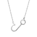 Fish Hook Link Paradise Silver Necklace Pendant.