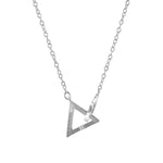 Geometric Triangle Link Paradise Silver Necklace.