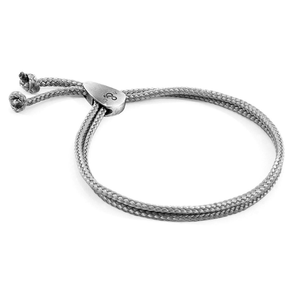 Classic Grey Pembroke Silver and Rope Bracelet.