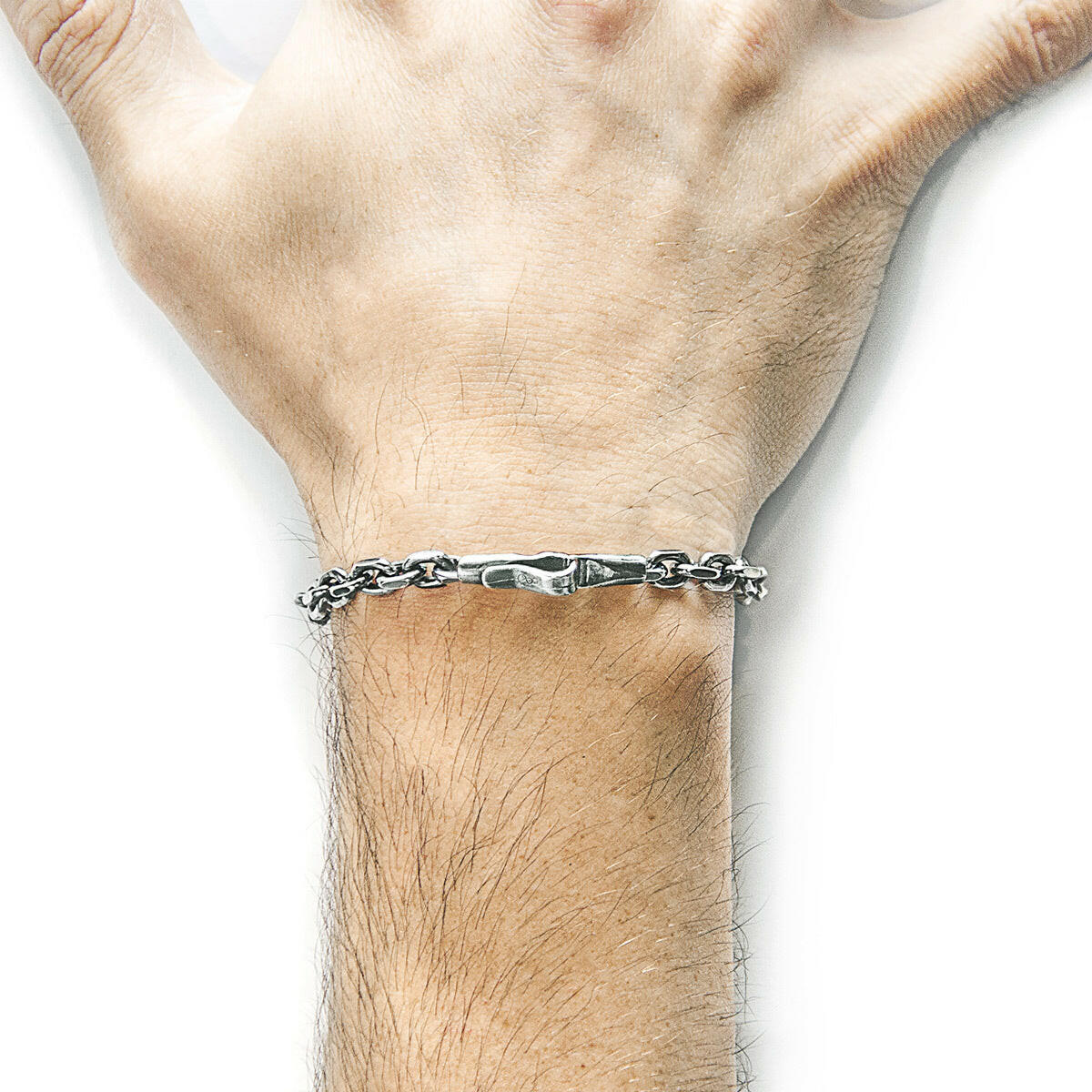 Halyard Single Sail Silver Chain Bracelet.