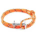 Orange Admiral Anchor Silver & Rope Bracelet.