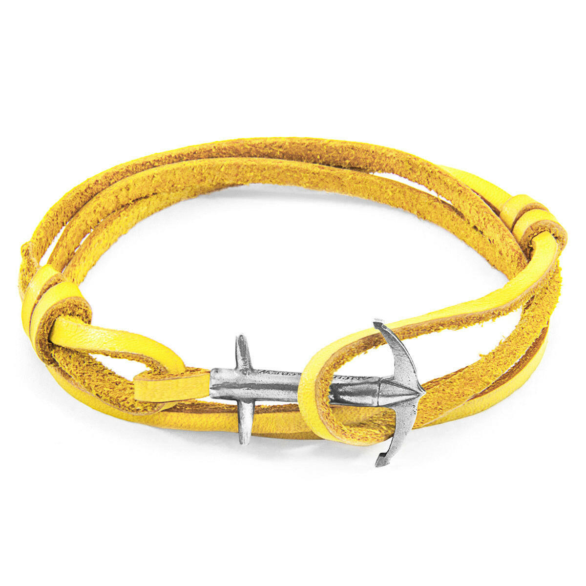 Mustard Yellow Admiral Silver & Leather Bracelet.