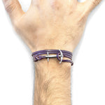 Grape Purple Admiral Silver & Leather Bracelet.