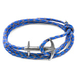 Royal Blue Admiral Silver & Leather Bracelet.