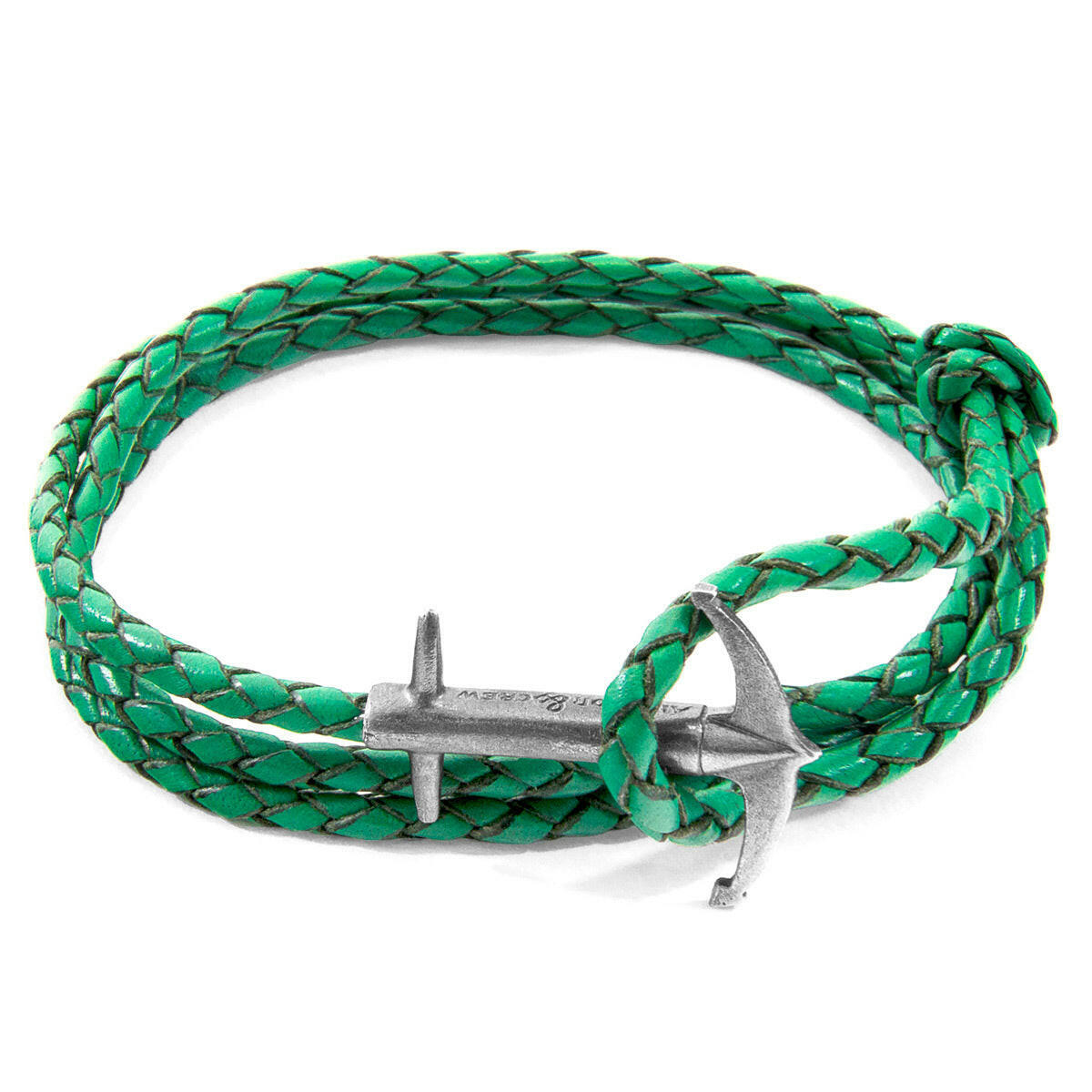 Fern Green Admiral Silver & Leather Bracelet.