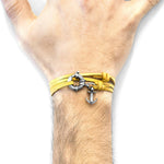 Mustard Yellow Clyde Silver & Leather Bracelet.