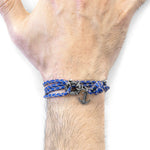 Royal Blue Clyde Silver & Leather Bracelet.