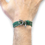 Fern Green Clyde Silver & Leather Bracelet.