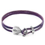 Grape Purple Delta Silver & Leather Bracelet.