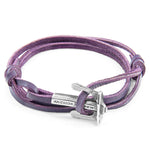 Grape Purple Union Silver & Leather Bracelet.