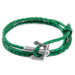 Fern Green Union Anchor Silver & Leather Bracelet.