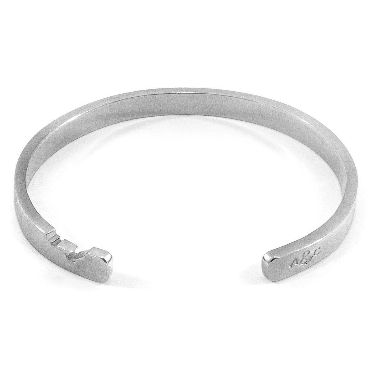 Axton Anchor Cutout Wayfarer Silver Bangle.