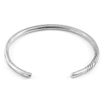 Byron Quarter Rope Wayfarer Silver Bangle.