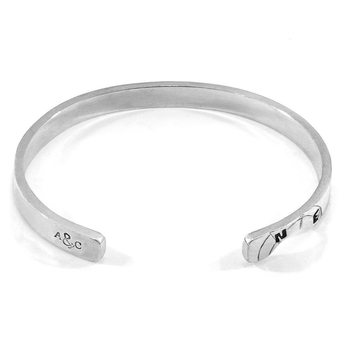 Russell Compass Cutout Wayfarer Silver Bangle.