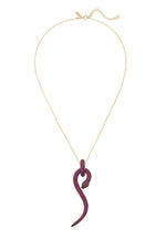 Anaconda Snake Pendant Necklace Rosegold Ruby.