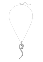 Anaconda Snake Pendant Necklace Silver White.