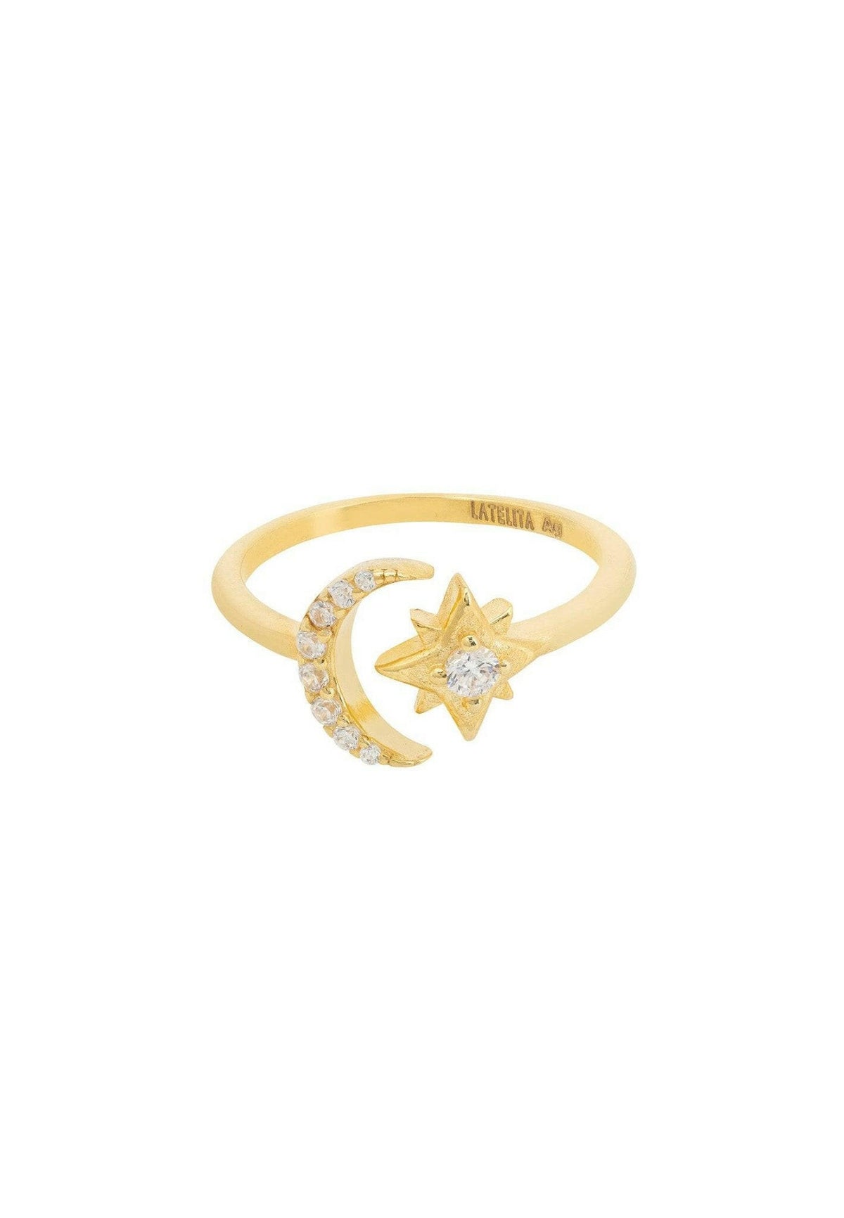 Astrid Moon & Star Ring Gold.