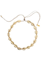 Cowrie Shell Choker Strand Necklace Gold.